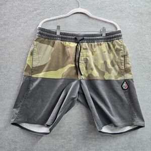 Volcom Shorts M Camouflage Camo Vibe Ripstop Logo Patch Cargo Drawstring